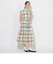 クレストブリッジチェックフレンチスリーブワンピース