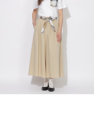 【Quiet checkシリーズ】ウエストチェックリボンワイドパンツ