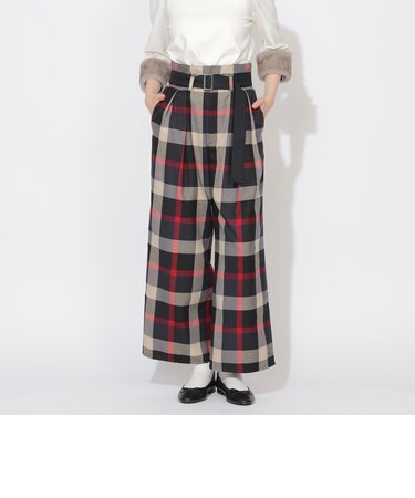 クレストブリッジチェックベルテッドパンツ