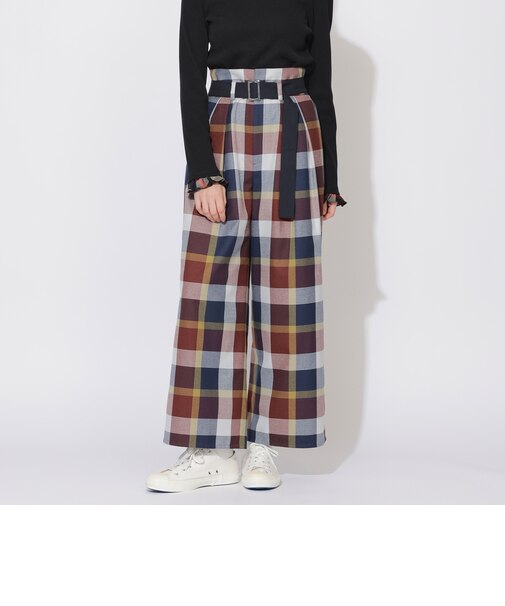 クレストブリッジチェックベルテッドパンツ