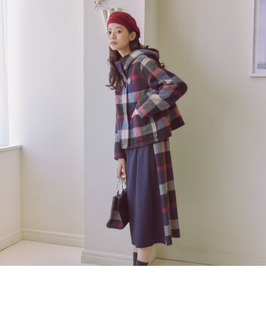 クレストブリッジチェックダッフルブルゾン