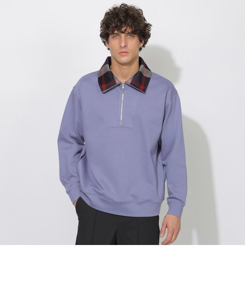 クレストブリッジチェックハーフジッププルオーバー