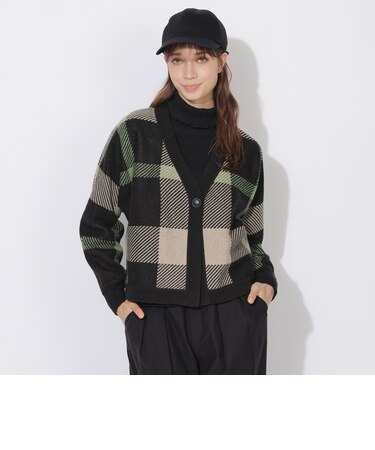 クレストブリッジビッグチェックカーディガン