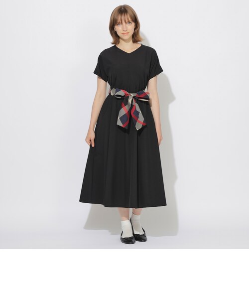 ウエストリボンフレンチスリーブワンピース｜シービー・クレスト