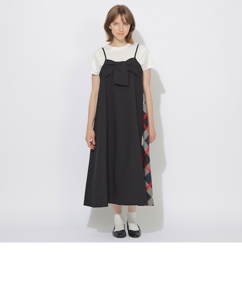サイドチェック切替リボンキャミワンピース｜シービー・クレスト