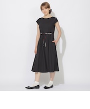 バックチェック切替ハーフスリーブワンピース