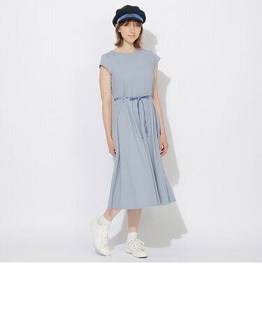 バックチェック切替ハーフスリーブワンピース