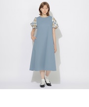 【Meシリーズ】パフスリーブチェックワンピース
