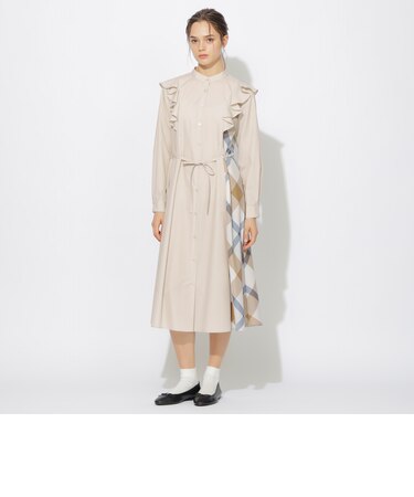 ラッフルシャツワンピース