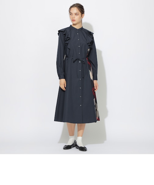 ラッフルシャツワンピース