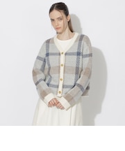 クレストブリッジチェックシャギーカーディガン
