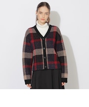 クレストブリッジチェックシャギーカーディガン