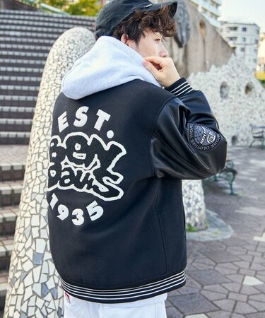 BEN DAVIS(ベンデイビス)】 BD STADIUM JACKET / レザー ワッペン 