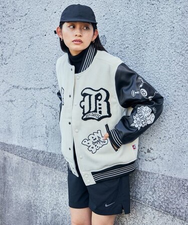 BEN DAVIS(ベンデイビス)】 BD STADIUM JACKET / レザー ワッペン 