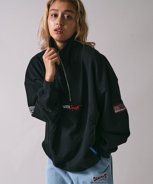 SEQUENZ】 90's SPORTS HALF ZIP SWEAT / ロゴ 刺繍 ワッペン オーバーサイズ ハーフジップ  スウェット｜ナバルの通販｜&mall（アンドモール）三井ショッピングパーク公式通販