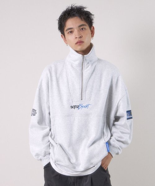 SEQUENZ】 90's SPORTS HALF ZIP SWEAT / ロゴ 刺繍 ワッペン オーバーサイズ ハーフジップ  スウェット｜ナバルの通販｜&mall（アンドモール）三井ショッピングパーク公式通販