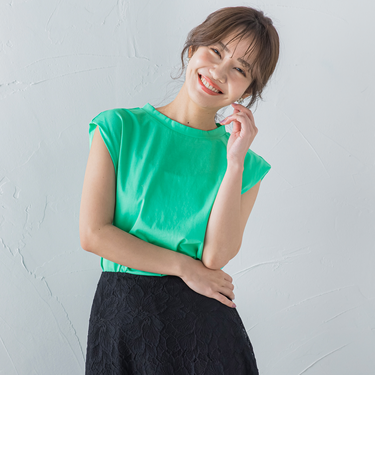 フレンチスリーブカットソー ≪手洗い可能≫