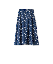 フラワープリントギャザーフレアスカート