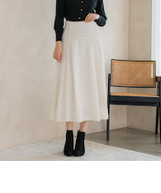 起毛カットレースフレアスカート≪手洗い可能≫