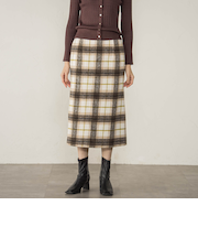 起毛ビックチェックナロータイトスカート