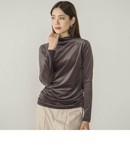 ニュアンスベロアハイネックカットソー≪手洗い可能≫｜ケティの通販