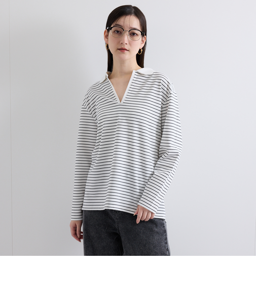 キーネックポンチトップス≪洗濯機で洗える≫