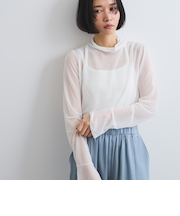 シアーハイネックカットトップス≪手洗い可能≫