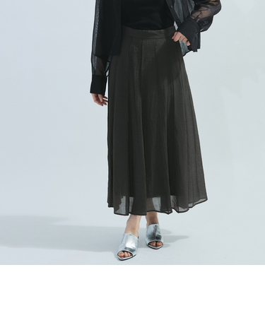 シアーパネルフレアスカート≪手洗い可能≫