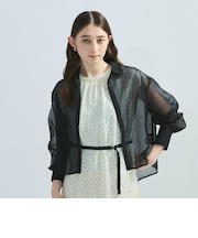 シアーリネンライクシャツブラウス≪セットアップ対応/手洗い可能≫