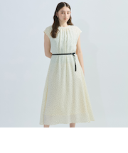 ドット柄シアーサッカーワンピース≪手洗い可能≫