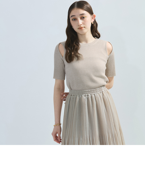 カットアウトミックスニット≪手洗い可能≫