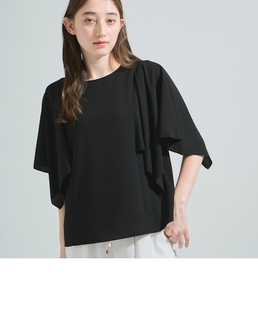 2WAYジョーゼットフリルトップス≪手洗い可能≫