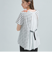 【接触冷感/吸水速乾】バックシャンカットソー≪洗濯機で洗える≫