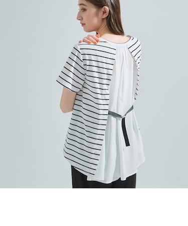 【接触冷感/吸水速乾】バックシャンカットソー≪洗濯機で洗える≫