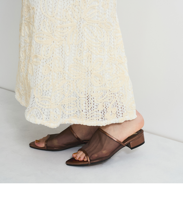 【LENA】シアーメッシュミュール