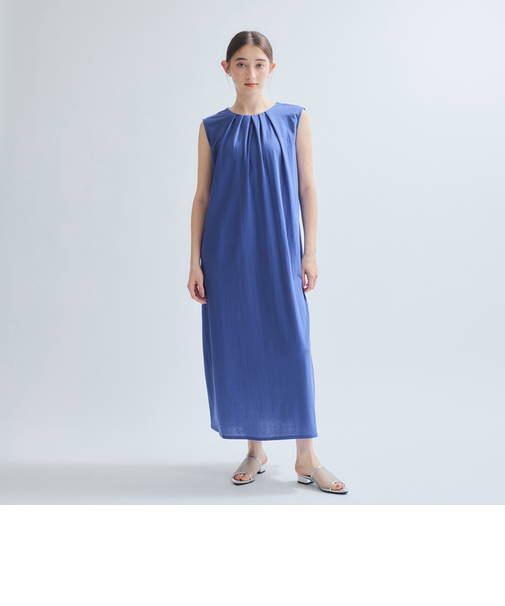 【接触冷感】リネンライクワンピース≪手洗い可能≫