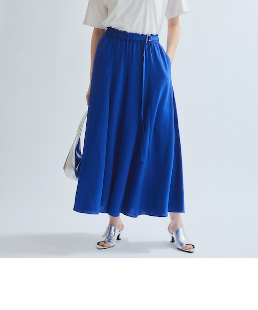 麻ライクベルトワイドパンツ≪手洗い可能≫