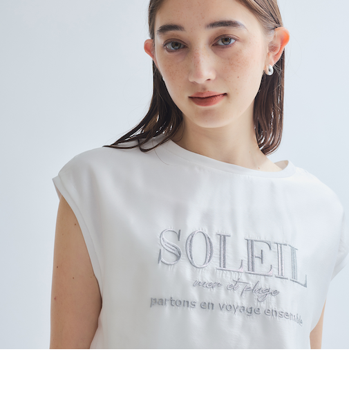 チュールドッキングシシュウTシャツ≪手洗い可能≫