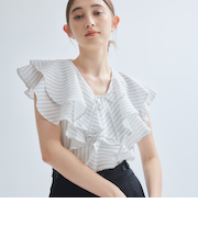 フリルノースリブラウス≪手洗い可能≫