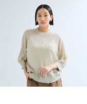 アーバンロゴ刺繍ニットプルオーバー≪手洗い可能≫