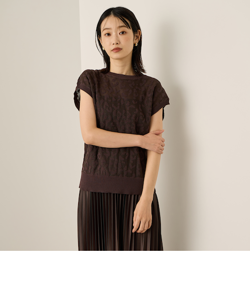 レオパードジャガードニット≪手洗い可能≫