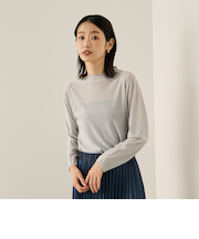 ボトルネックセミシアーカットソー≪手洗い可能≫