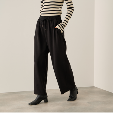 カットジョーゼットイージーワイドパンツ≪手洗い可能≫