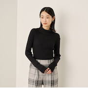 調温バックボタンハイネックニット≪手洗い可能≫