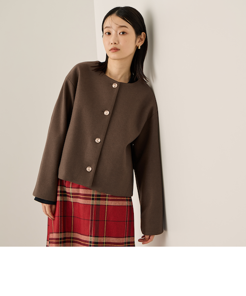 KETTY ケティ　薄紫 ノーカラージャケット セール】 【新色追加】ハイストレッチジョーゼットノーカラー