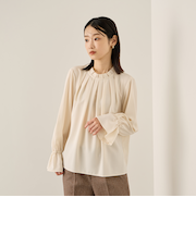 エステールギャバジンハイネックブラウス≪手洗い可能≫