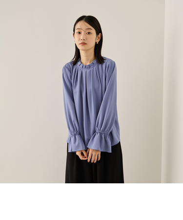 エステールギャバジンハイネックブラウス≪手洗い可能≫