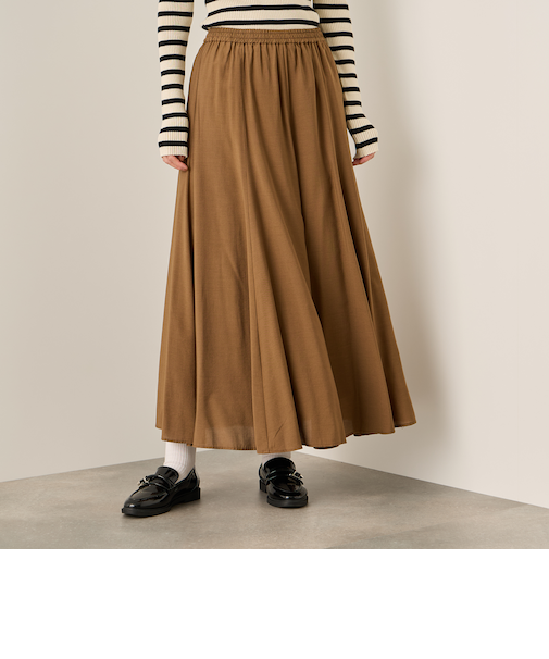 フローイングウールサーキュラースカート