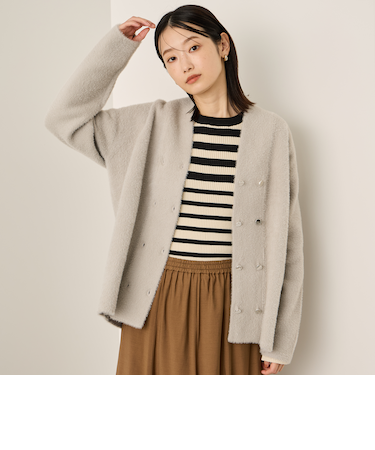 フェレットタッチWニットジャケット≪手洗い可能≫