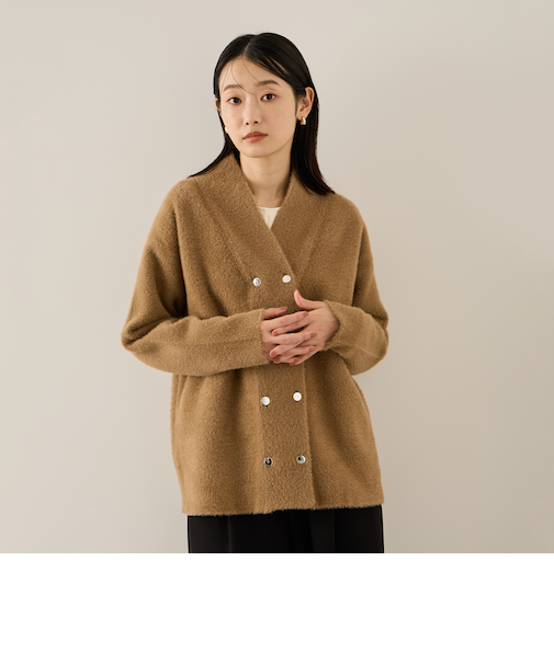 フェレットタッチWニットジャケット≪手洗い可能≫